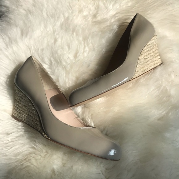 LK Bennett Shoes - New! L.K. Bennet Nude Leather Woven Wedge Heel